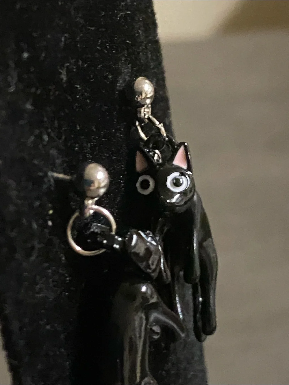 Black Cat Dangle Earrings